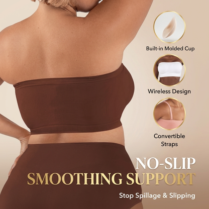 Hizzea Strapless Seamless Bra, Anti-Slip Grip & Wireless Comfort