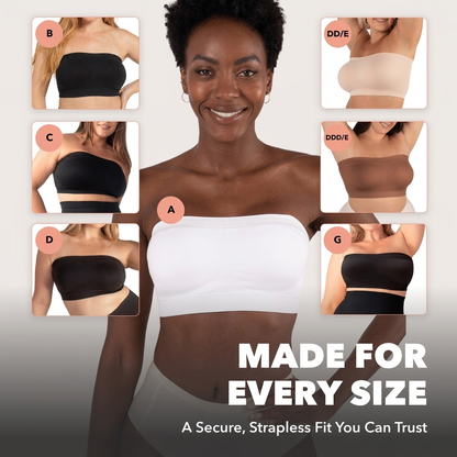 Hizzea Strapless Seamless Bra, Anti-Slip Grip & Wireless Comfort